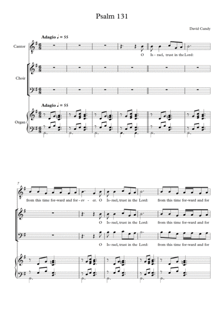 Psalm 131 For Cantor Choir And Organ Page 2