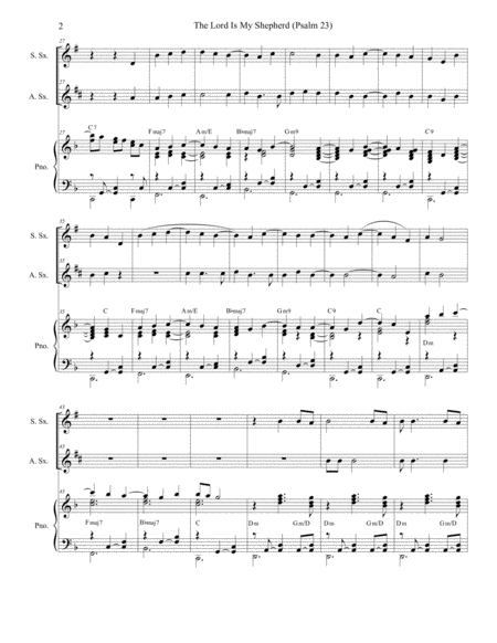 Psalm 23 Theme From The Vicar Of Dibley Duet For Soprano Alto Saxophone Page 2