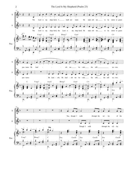 Psalm 23 Theme From The Vicar Of Dibley Duet For Soprano And Alto Solo Page 2