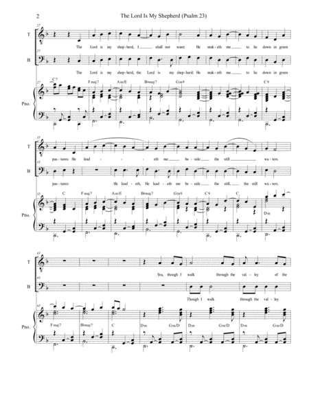 Psalm 23 Theme From The Vicar Of Dibley Duet For Tenor Bass Solo Page 2