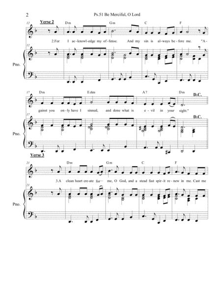 Psalm 51 Be Merciful O Lord Piano Vocal Page 2