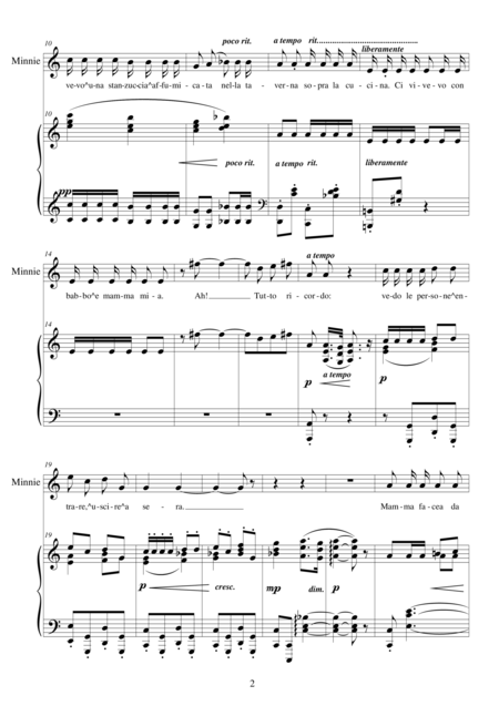 Puccini La F Del W Act1 Laggi Nel Soledad Soprano And Piano Page 2