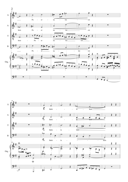 Puer Natus Est Christmas Motet For Choir Satb And Organ Page 2