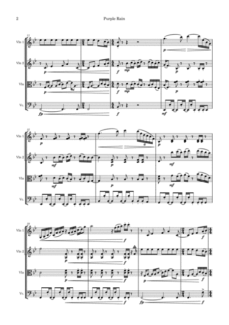 Purple Rain Prince For String Quartet Page 2