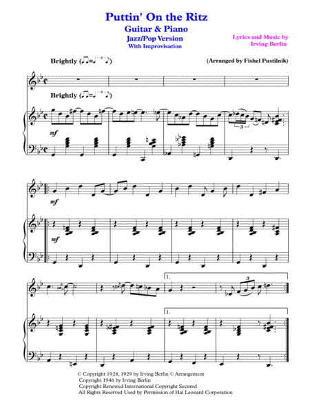 Puttin On The Ritz For Guitar And Piano With Improvisation Page 2
