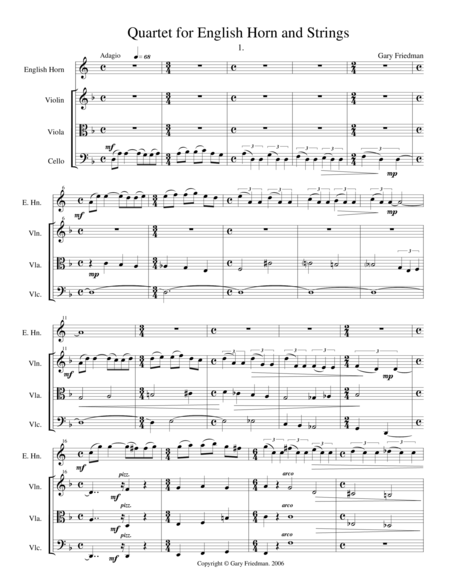 Quartet For English Horn And Strings Page 2