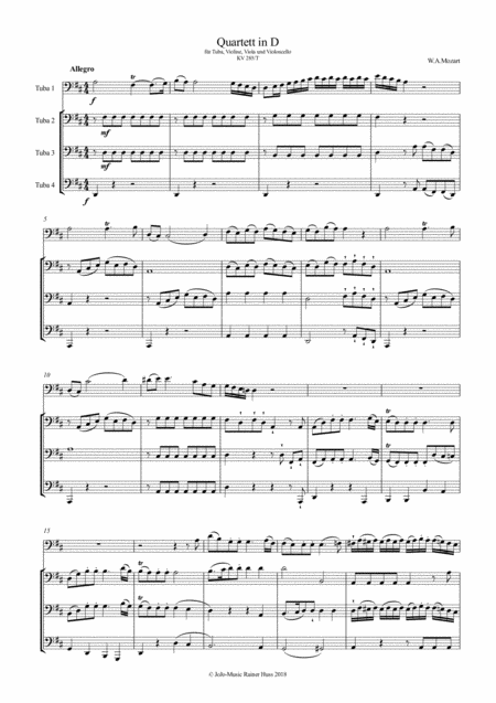 Quartet For Tubas From Mozart Flutequartet Page 2