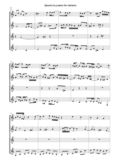 Quartet In G Minor For Clarinets Page 2
