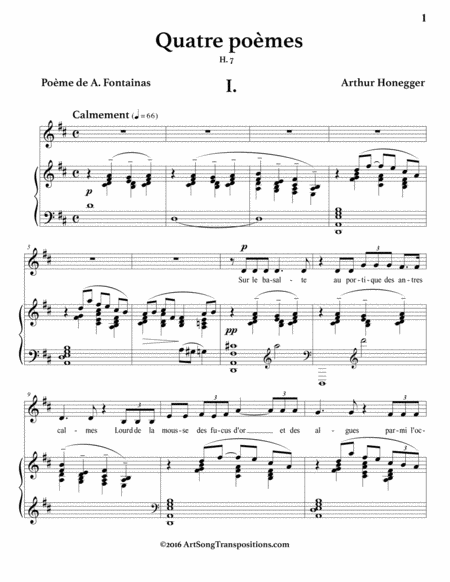 Quatre Pomes H 7 Transposed Down One Whole Step Page 2