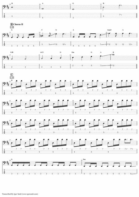 Queen Las Palabras De Amor Accurate Bass Transcription Whit Tab Page 2