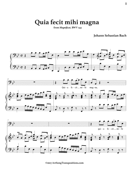 Quia Fecit Mihi Magna Bwv 243 B Flat Major Page 2