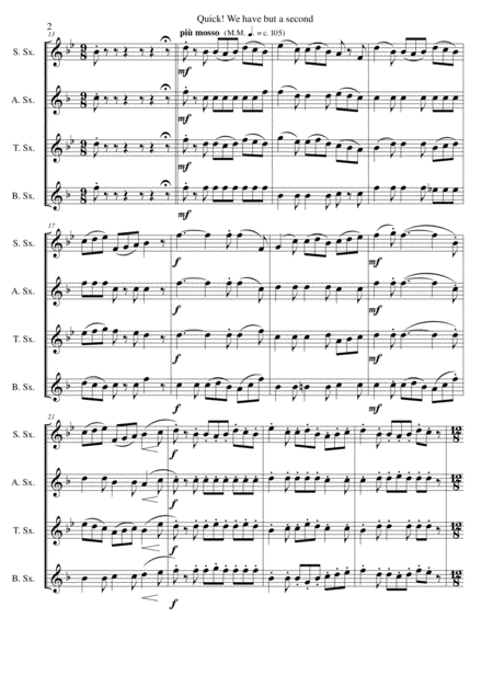 Quick We Have But A Second For Saxophone Quartet Page 2
