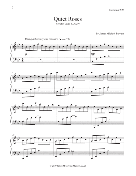 Quiet Roses Romantic Piano Page 2