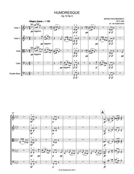 Rachmaninov Humoresque Op 10 No 5 For String Orchestra Page 2