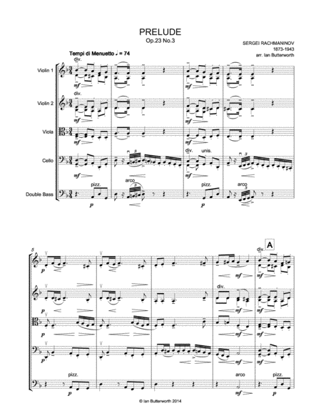 Rachmaninov Prelude Op 23 No 3 For Strings Page 2