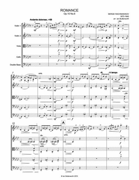 Rachmaninov Romance Op 10 No 6 For String Orchestra Page 2