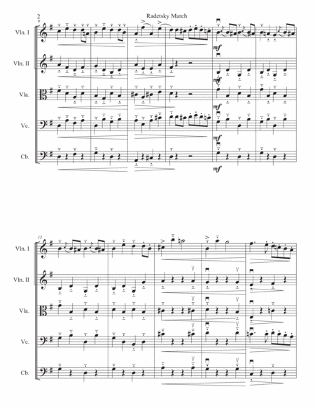 Radetzky March For String Orchestra Page 2