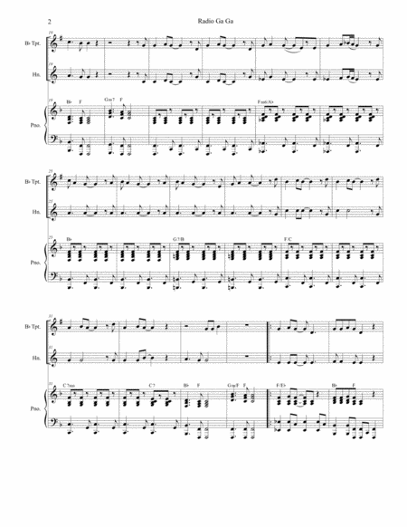 Radio Ga Ga Duet For Bb Trumpet And French Horn Page 2