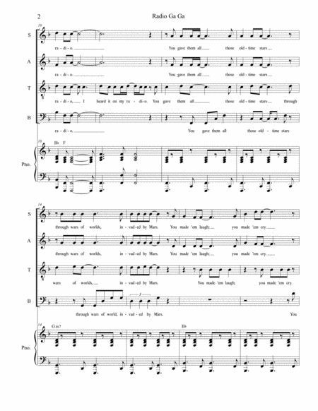 Radio Ga Ga For Satb Page 2