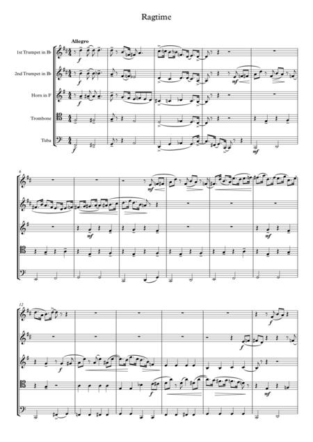 Ragtime For Brass Quintet Page 2