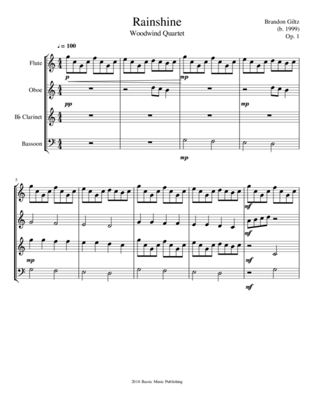 Rainshine For Wind Quartet Page 2