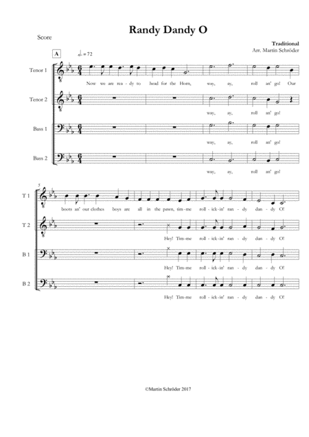 Randy Dandy O Ttbb Sea Shanty Arranged For Mens Choir As Performed By Die Blowboys Page 2