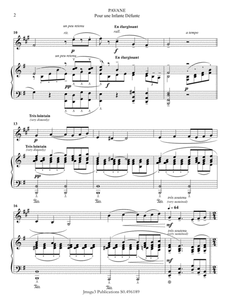 Ravel Pavane For Baritone Horn Piano Page 2