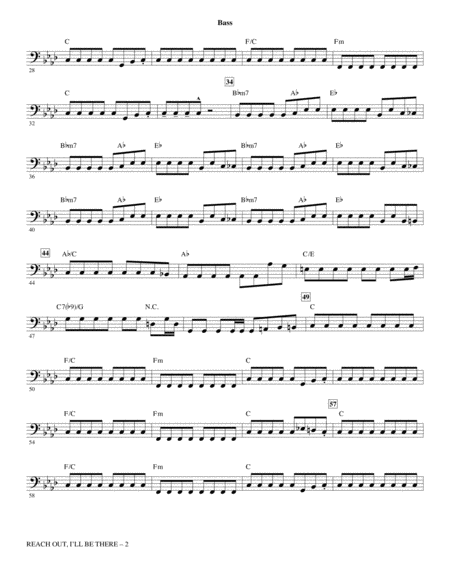 Reach Out I Will Be There Arr Alan Billingsley Bass Page 2