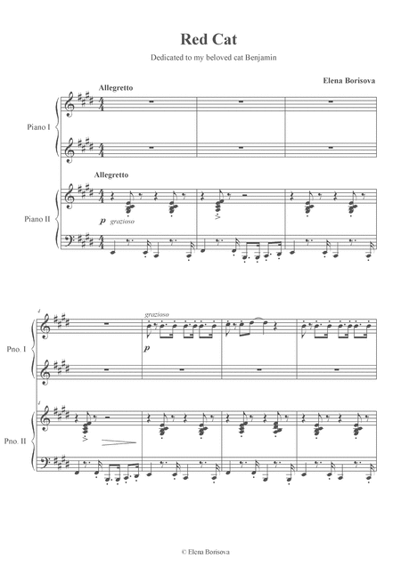 Red Cat For Piano 4 Hands Page 2