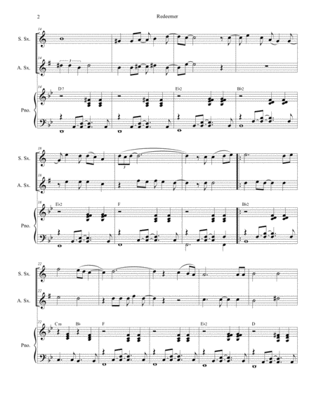 Redeemer Duet For Soprano And Alto Saxophone Page 2