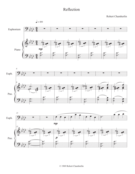 Reflection For Euphonium With Piano Accompaniment Page 2