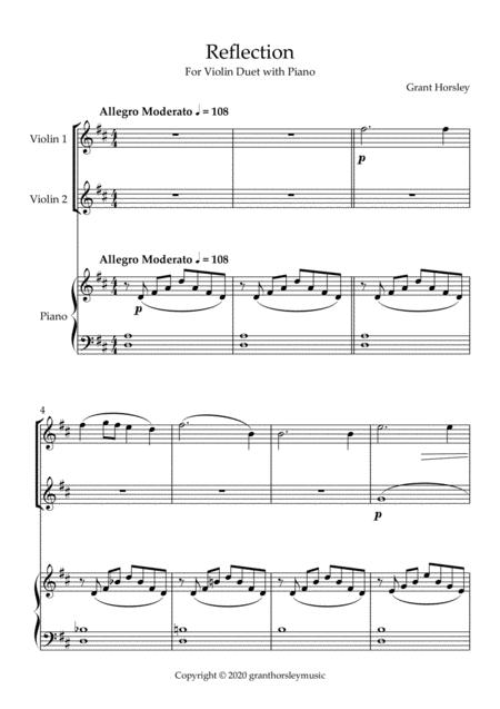Reflection For Violin Duet With Piano Early Intermediate Page 2