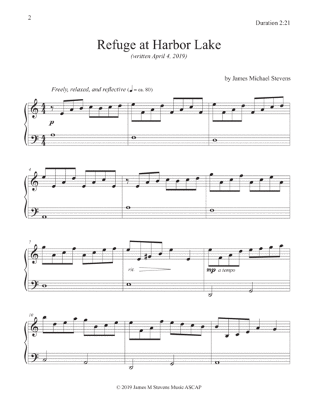 Refuge At Harbor Lake Reflective Piano Page 2