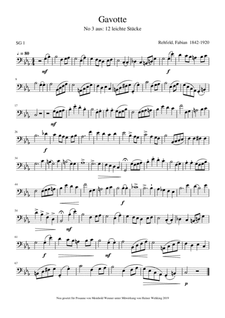 Rehfeld Fabian Walzer No 6 Aus 12 Leichte Stcke Rehfeld Fabian Gavotte No 3 Aus 12 Leichte Stcke 2 Pieces For Trombone Posaune Page 2