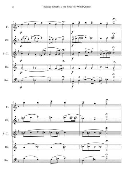 Rejoice Greatly O My Soul For Wind Quintet Page 2