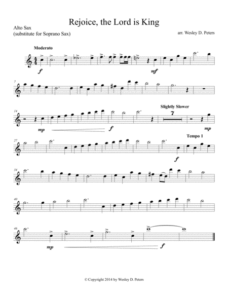 Rejoice The Lord Is King Sax Sextet Page 2