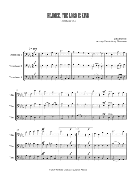 Rejoice The Lord Is King Trombone Trio Page 2