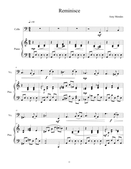 Reminisce For Cello And Piano Page 2