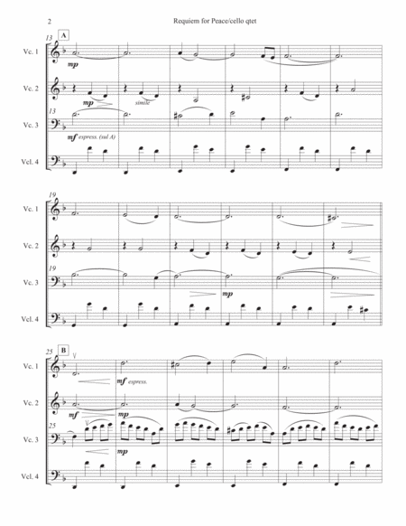 Requiem For Peace For Cello Quartet Page 2