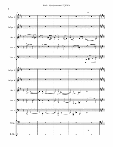 Requiem Highlights For 10 Part Brass Ensemble Percussion Page 2