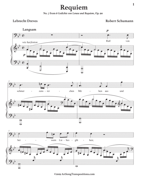 Requiem Op 90 No 7 Transposed To B Flat Major Bass Clef Page 2