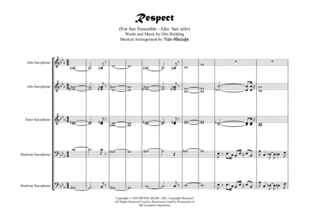 Respect For Saxophone Ensemble With Alto Saxophone Solo Page 2