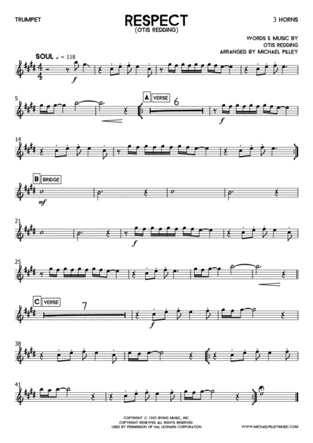 Respect Otis Redding 3 Horns Page 2