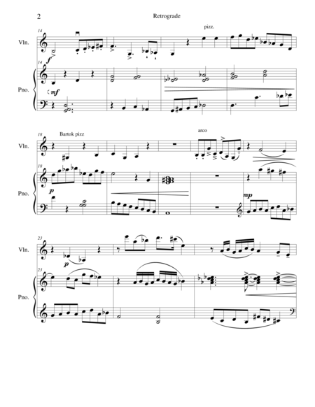 Retrograde For Violin And Piano Page 2