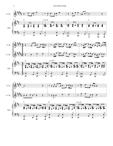 Revelation Song Duet For Soprano And Alto Saxophone Page 2