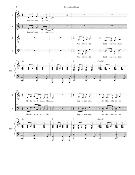 Revelation Song For Vocal Quartet Satb Page 2