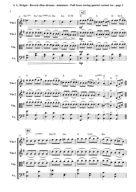 Reverie Day Dream Miniature Adapted For String Quartet Page 2