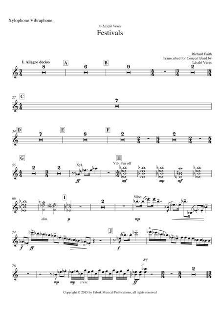 Richard Faith Lszl Veres Festivals For Concert Band Mallet Percussion Part Page 2