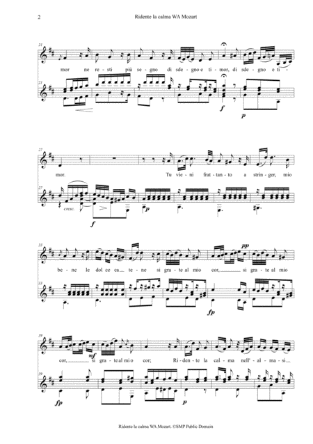 Ridente La Calma Wa Mozart For Voice Classical Guitar Page 2