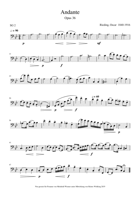 Rieding Oscar Concert In B Minor Opus 35 Rieding Oscar Andante Opus 36 2 Pieces For Trombone Posaune Page 2